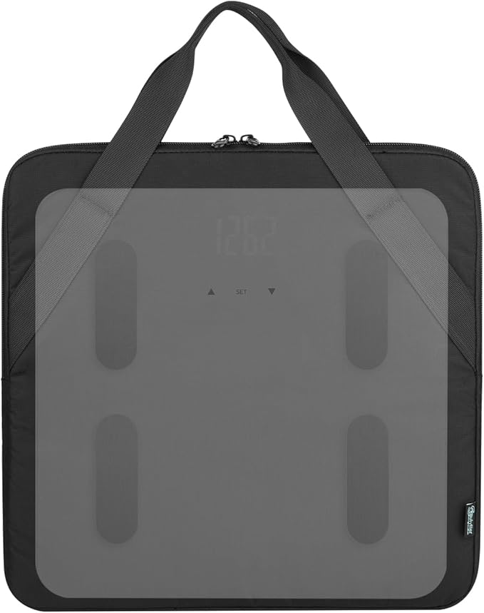 Beautyflier Carrying Bag for Body Composition Monitor Scale, Digital Bathroom Scale Storage Bag, Travel Carrier Case - 13.5 x 13.5 x 1.2 IN, Fits Most Smart Scale for Body Weight (Bag Only)