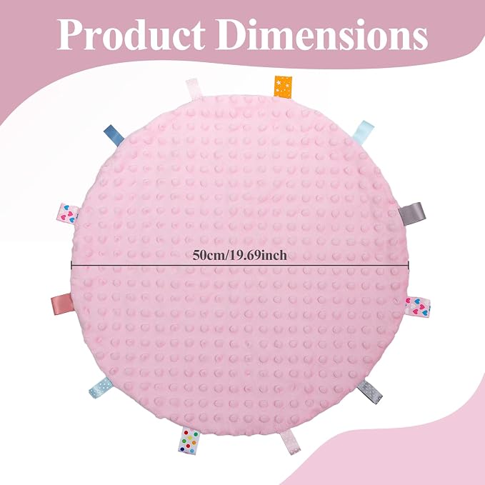 Fidget Blanket for Adults with Dementia, Sensory Mat for Alzheimers Patients, Dementia Activites for Senior (Pink, Round - Diameter 50cm / 19.69 inch)
