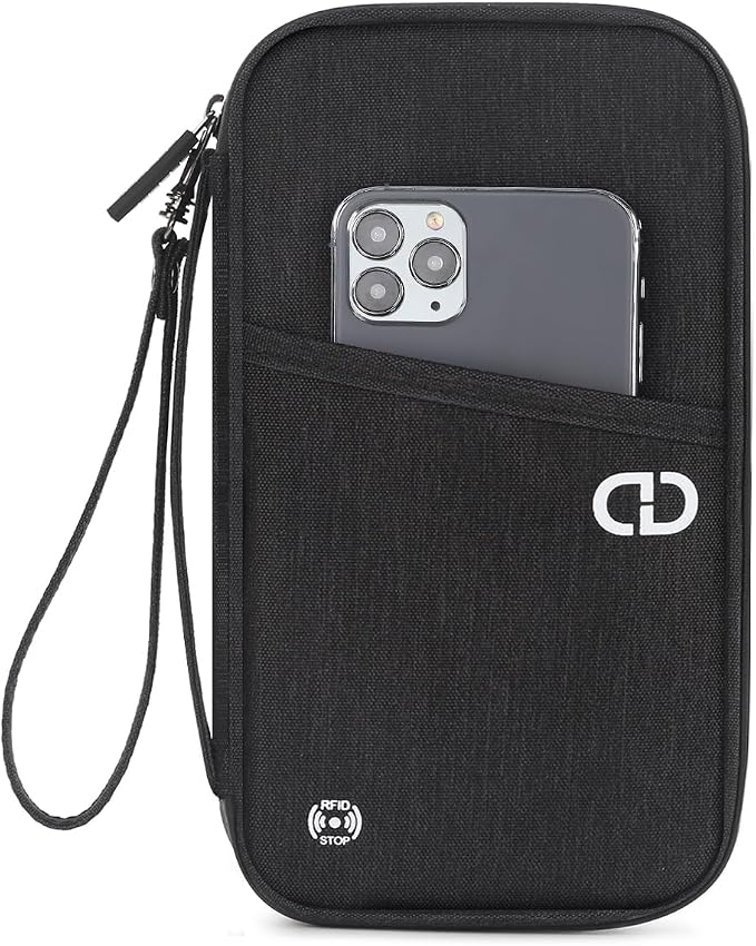 Family Passport Holder Organizer, RFID Blocking Travel Document Case, Lightweight Large Passport Cover Case Waterproof Bag Document Organizer for Women & Men