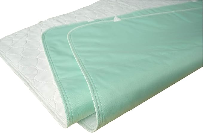 2 Pack Cotton Top Quilted Underpad, Waterproof Extra Absorbent Use for Incontinence Bed Pads,Washable and Reusable Pet Pads (34" x 36")