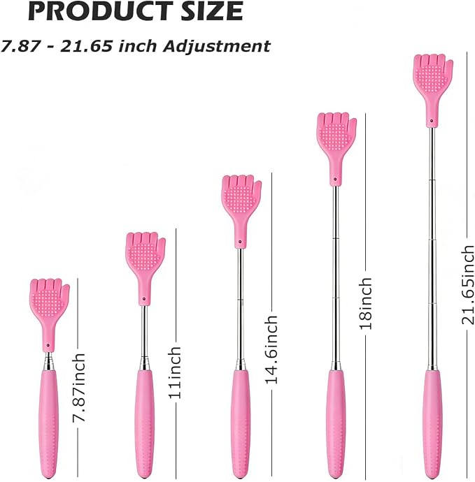 Back Scratcher for Women Men - Hand-Like Shape | Back Scratching Tool Extendable Portable and Lightweight 21.65inch Pink