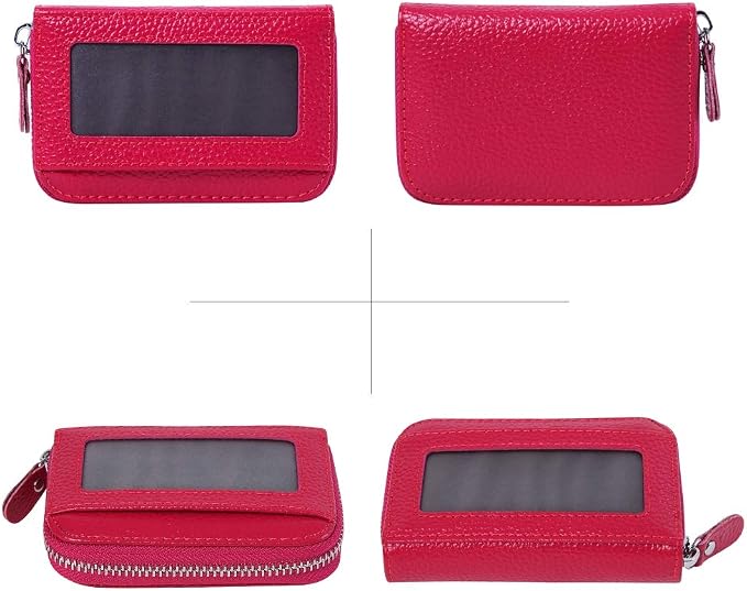Women's RFID Blocking 12 Slots Credit Card Holder Leather Accordion Wallet