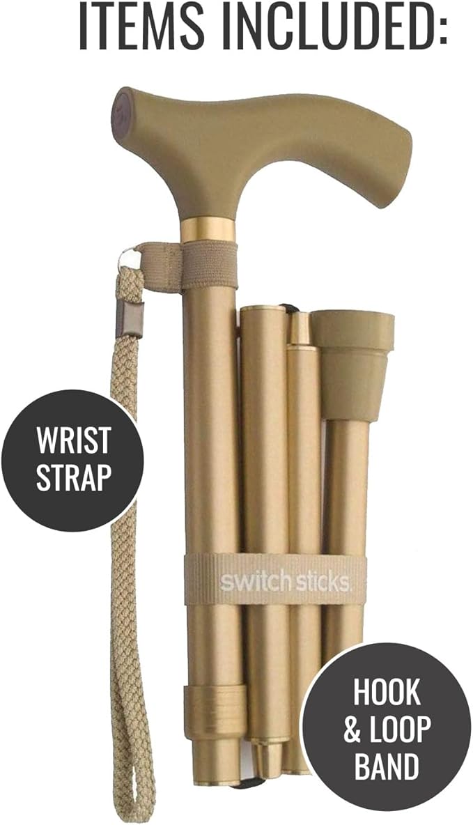 Switch Sticks Walking Cane for Men or Women, Foldable and Adjustable from 32-37 Inches, FSA and HSA Eligible