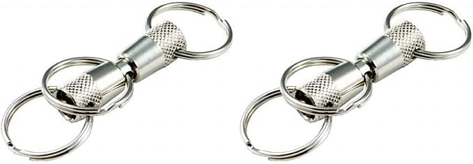 Lucky Line 3-Way Pull Apart Keychain, 2 Pack, Silver (71501)