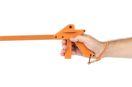 Orange-U-Tongs PRO Grade Litter Pick up Tool, Elastic Lanyard, Suction Cup Reacher Grabber for Indoor or Outdoor Use, 33" Reach, 5lb. Pick Up Capacity, Orange, 36", 6 Pack (7702-6)