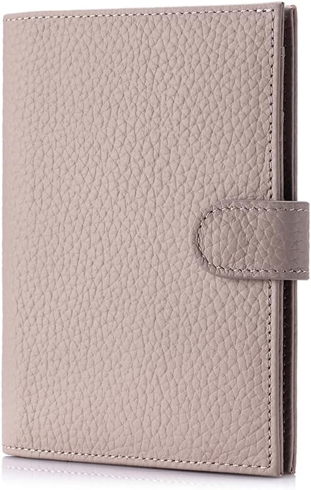 RFID Blocking Passport Holder for Travel Women Gift Box Ready | Genuine Leather Passport Cases for Travel Men, Slim Travel Wallets with Card Slots, Zipper Coin Pocket – Mauve Pink