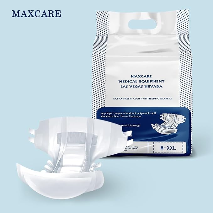 Home By Jackie Adult Diapers with Tabs - Unisex Disposable Incontinence Briefs for Women & Men, Heavy Absorbency Overnight Briefs, Elderly Incontinence Product, 10 Count Side: M (Medium)