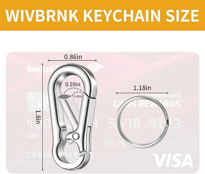 4 Pack Keychain, Metal Key Chain, Sturdy Key Ring, Key Rings Key Organizer Keychain Clip Key Chains for Men Women