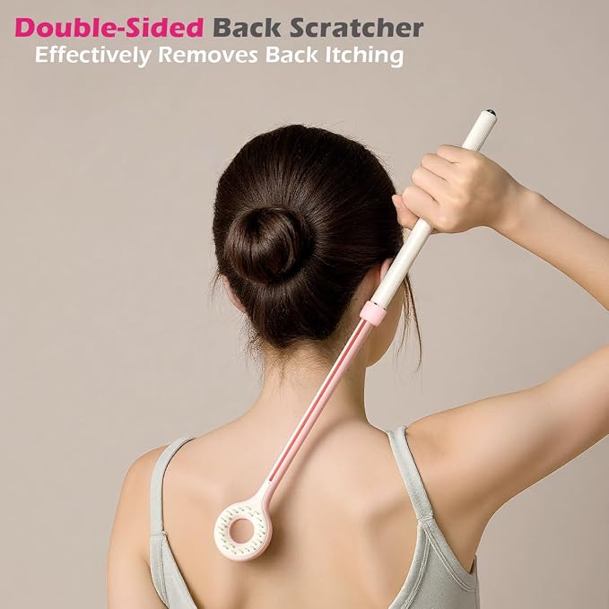 Back Scratcher for Adults | Back Itch Relieve | Donuts Extendable Scratcher for Men Women Portable and Lightweight Pink 18inch
