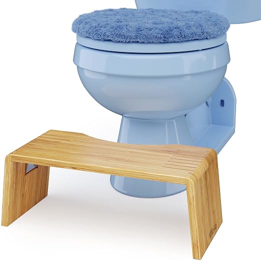 Squatty Potty Oslo Folding Bamboo Toilet Stool – 7 Inches,Collapsible Bathroom Stool for Kids and Adults – Brown,Portable and Space-Saving,(Pack of 4)