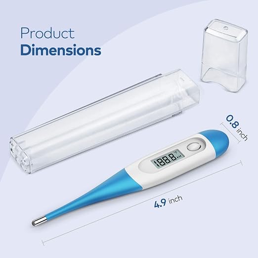 Boncare Rectal Thermometer for Baby 2 Packs (Light Blue+Green) | Digital Thermometer with 10 Seconds Fast Reading