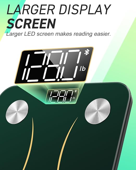 INSMART Smart Scale for Body Weight, Digital Bathroom Scale with BMI, Muscle Mass, Bluetooth Body Fat Scale,17 Body Composition Analyzer with Smart APP Sync Weight Scale, 400 lbs (Green)