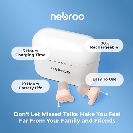 Bluetooth Hearing Aids | Comfortable Fit | Hearing Amplifier For Seniors & Adults to Combat Hearing Loss | 19 Hour Battery Life