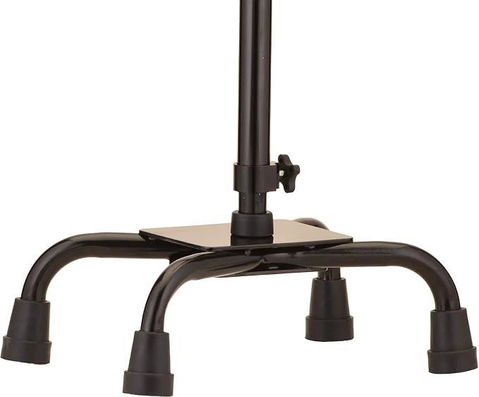 NOVA Medical Products Heavy Duty Quad Cane with Large Base, Black, 4.5 Pound (5710BK)