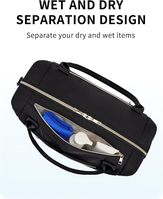 WANDF For Spirit Airlines Personal Item Bag 18x14x8 Underseat with Wet Pocket & Shoe Compartment & Tsa Approved Toiletry Bag