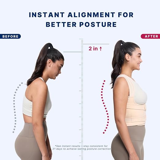 Fit Geno Back Brace Posture Corrector for Women and Men, Shoulder Straightener, Adjustable Full Back Support, Upper and Lower Back Pain Relief - Scoliosis, Hunchback, Thoracic, Spine Corrector (M)