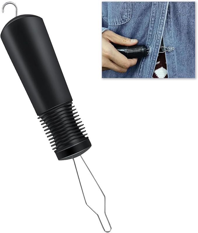 Button Hook and Zipper Pull Helper, One Hand Button Aids for Seniors Arthritis Stroke Carpal Tunnel Easy Dressing Aid Tool for Elderly Disabled, Soft Grip Handle, No Snagging for Dresses