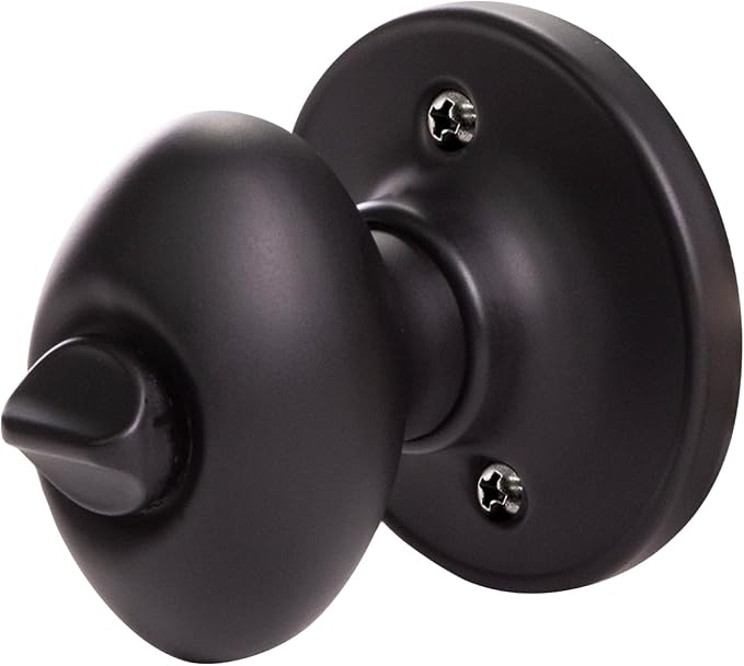 Design House 779199 Egg Keyed Entry Door Knob Matte Black | Surface, Traditional, Brass, Hardware, 779199