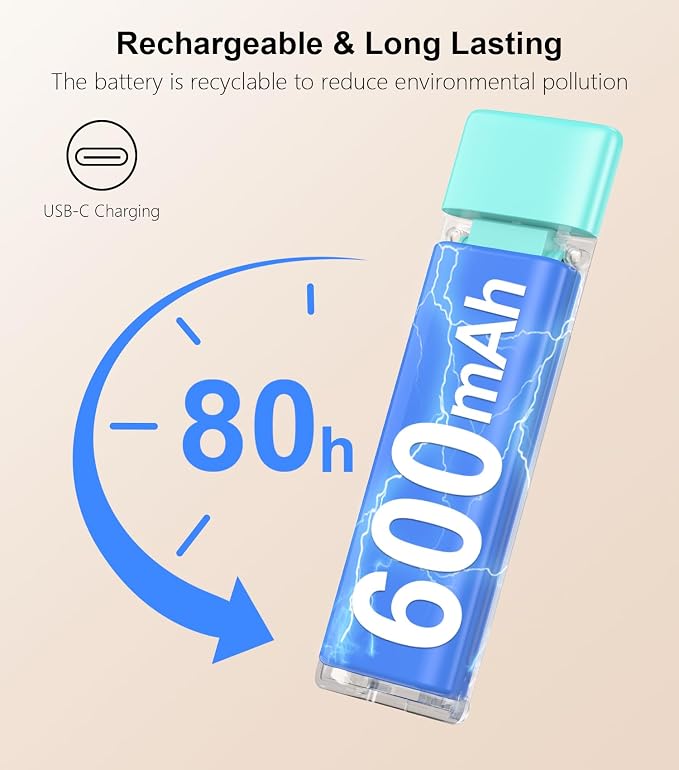 Gritin Book Light Rechargeable, Clip on LED Reading Light for Books in Bed | Eye Caring 3-Color & 5-Brightness, Stepless Dimming, Long Lasting, Compact Size Flexible Book Lamp for Bookworms-Blue