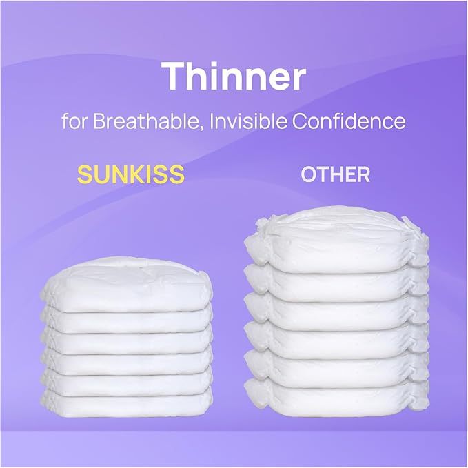 SUNKISS Ultra Thin Incontinence Underwear for Women, High Absorbency & Super Soft Postpartum Diapers, Disposable Adult Pull Ups, XXLarge, 80 Count
