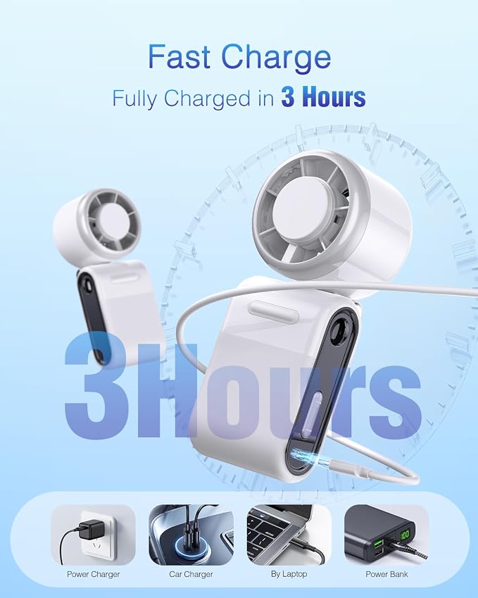 Mini Portable Handheld Turbo Fan – Small but Mighty, Whisper-Quiet, Long-Lasting, 5-Speed High-Velocity Rechargeable battery Fan, Personal Fan for Outdoor, Travel, Gifts for Women & Men(White)
