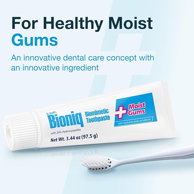 Bioniq Plus Moist Gum Toothpaste with 20% Hydroxyapatite, Fluoride Free Toothpaste, Hydroxyapatite Clinically Tested, Expert Enamel Care with Mint Flavor I 3.44 oz 1 Pack