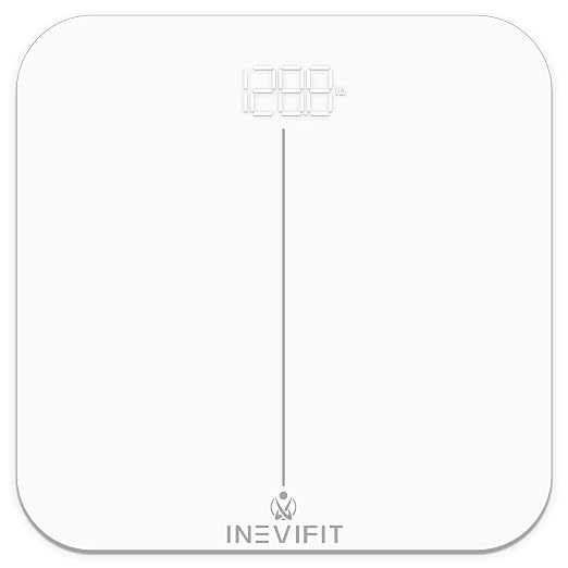 INEVIFIT Bathroom Scale, Highly Accurate Digital Bathroom Body Scale, Measures Weight up to 400 lbs. Includes Batteries