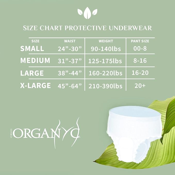 Organyc Bladder Control Underwear for Women - Organic Cotton Protective Underwear for Incontinence, Leak Protection, Odor Protection and Sensitive Skin, Small, 14 Count