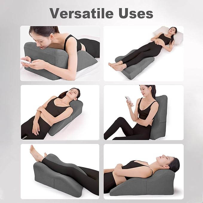 itcozy Leg Elevation Pillow with Soft Memory Foam, Wedge Pillow for Reading, Rest, Surgery, Relieves Back, Swelling, Hip, Knee Pain and Improves Blood Circulation