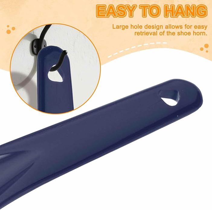 HARFINGTON Shoe Horn Plastic Straight Handle Shoe Helper Metal Shoehorns for Women Men Seniors Boots