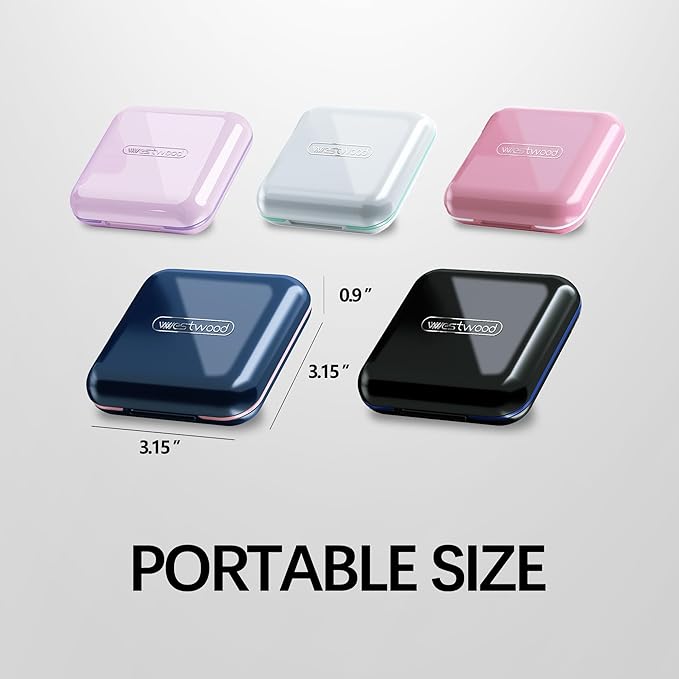 DUBSTAR Small Pill Case, Cute Pill Box - Travel Daily Pill Organizer, Portable Pretty Pill Container for Purse Pocket, Compact Medicine Holder for Vitamins, Fish Oils, Supplements (Pink)