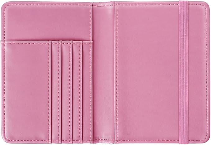 Coco Rossi Passport Holder for Travel Women Slim RFID Passport Cover Wallet | Travel Essentials, Passport Book Holders, Passport Cover Case, PU Leather, Cute, Thin, Spliced Design, Glitter Dark Pink