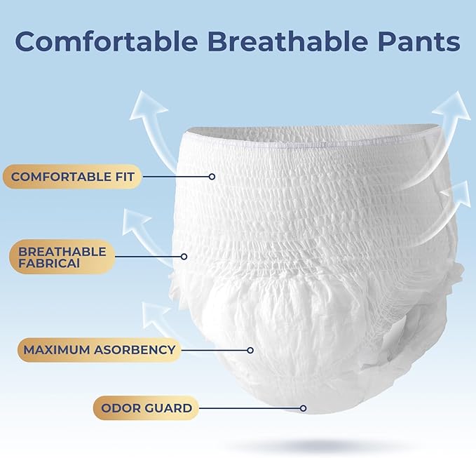 Adult Diapers for Women, Leak-Proof Comfortable Fit, Medium Size, 76 Count, Daytime M