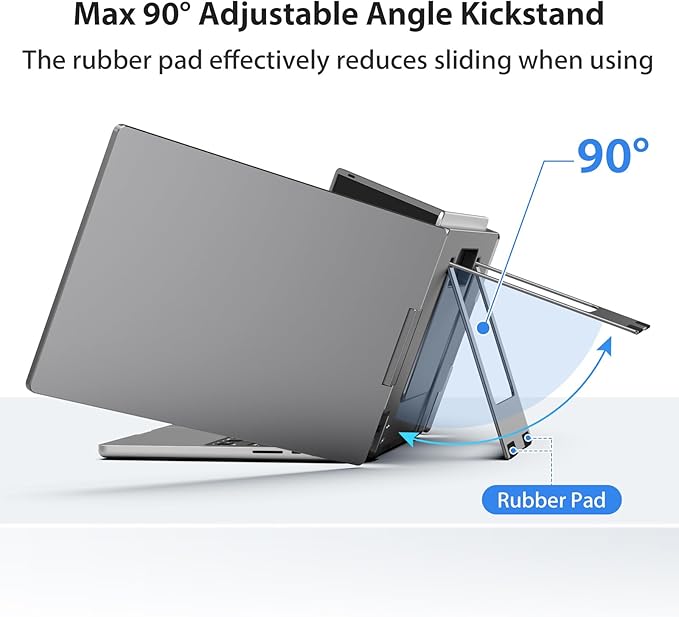 KYY Triple Laptop Screen Extender, 14" 1080P FHD IPS Dual Portable Extended Monitor, USB C Travel for 12-16'' Laptop, 210°Rotation & Kickstand, Plug and Play, X90 (Windows Only)
