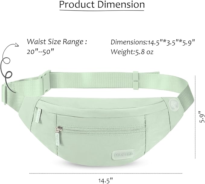 Fanny Pack for Women Shoulder Sling Bag with 4-Zipper Pockets Crossbody Bag | Key Chain,Fit All Phones,Adjustable Strap Passport Holder Bag for Shopping Traveling Running