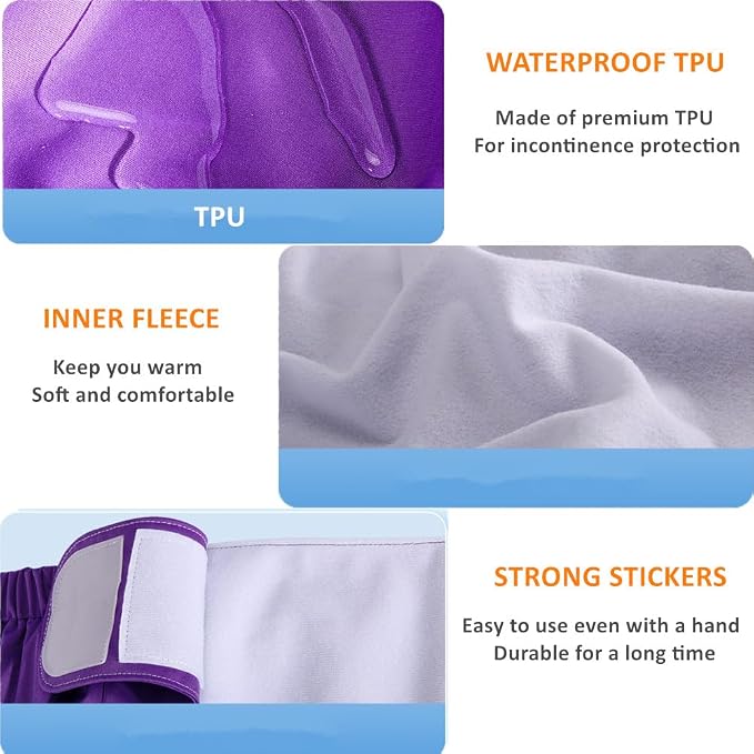 WEEOATAR Unisex Reusable Adult Cloth Diaper,Washable Swim Nappies,Adjustable Incontinence Pocket Diaper with Magic Stickers,Protective Underwear for Seniors,Disability,Postpartum(Leaf) One Size