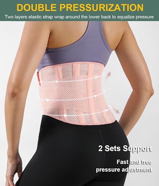 Lightweight Back Brace for Lower Back Pain Women Men, Adjustable Lumbar Support Waist Support Brace for Women Lower Back Pain Relief Products, Hip Belt Waist Belt Sciatic Nerve Brace for Women Men (Black, X-Large)