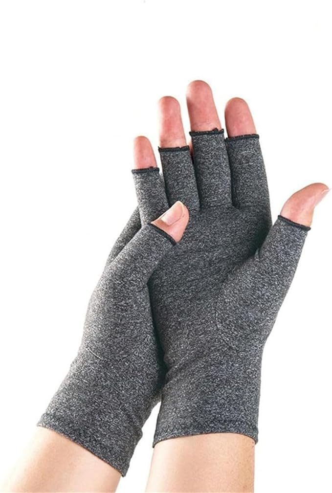 Premium Bamboo Gloves Fingerless Compression Wrap for Hand Pain and Osteoarthritis Men and Women