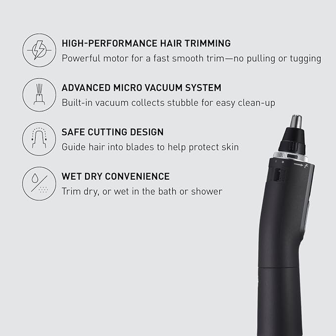 Panasonic Ear and Nose Hair Trimmer for Men with Vacuum Cleaning System,Powerful Motor and Dual-Edge Blades for Smoother Cutting,Wet/Dry – ER-GN70-K (Black),(Pack of 6)