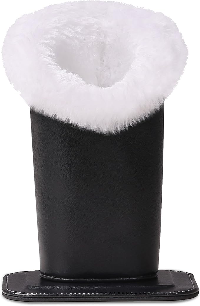 MoKo Eyeglasses Holder, Modern Velvet Plush Lined PU Leather Household Magnetic Holder Protective