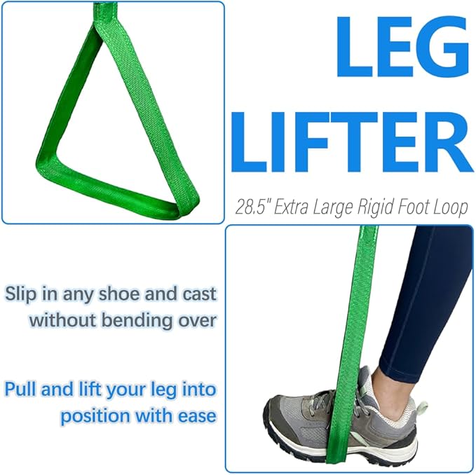 42 Inch Leg Lifter - Leg Lifter Strap Rigid with Multi Loops - Leg Lifter After Hip Replacement, Leg Lifter for After Knee Surgery, Leg Lifters Getting Legs in and Out of Bed, Car, Couch, Wheelchair