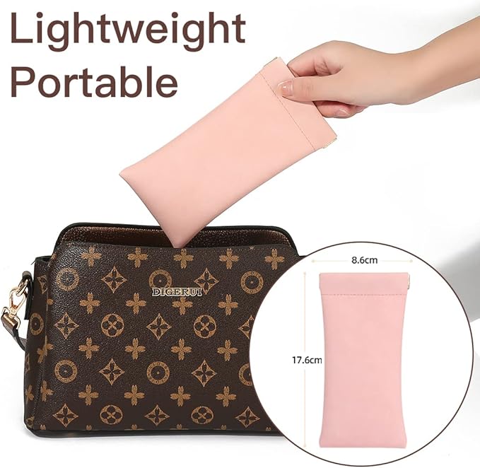 Glasses Case 4 Pack, Eyeglasses Case For Women men, PU Soft Glasses Sunglasses Case Portable Eyewear pouches