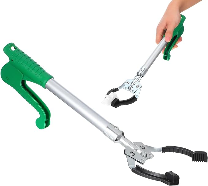 Heavy Duty Aluminum Grabber Reacher Tool 15.74In Long Arm Claw for Trash Pickup Mobility Aid Indoor Outdoor Use