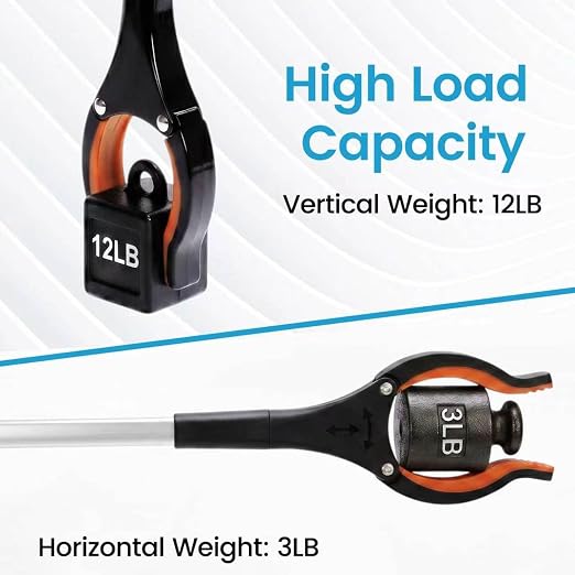 2026 Upgrade Grabber Reacher Tool, Foldable，34 inch (Orange1(1Pack)) | Heavy Duty(Up To 12LBs), Trash Pick Up, Extra Long Handy Claw, For Elderly