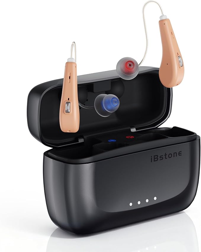 iBstone Edge Hearing Aids for Seniors Adults – Superior Sound Quality, IP67 Waterproof & Sweatproof, Durable for Outdoor Sports, Rain & Sweat, 1.5H Fast Charging