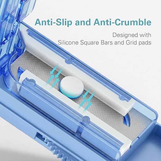 DEPAD Pill Cutter Splitter for Small and Tiny Pills, Pill Splitter for Cutting Multiple Pills with Adjustable Bars & Hidden Blade, Safely Cuts Small or Large Tablets for Seniors & Pets