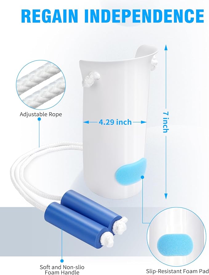 Kekoy 8 in 1 Hip Kit, Seniors Total Hip Replacement After Surgery with 36" Grabber Reacher Tool, Sock Aid Device, Leg Lifter, Long Handle Shoe Horn, Bath Sponge, Telescoping Back Scratcher(Blue) | Hip Replacement Kit with 36" Grabber, Sock Aid Device, ...