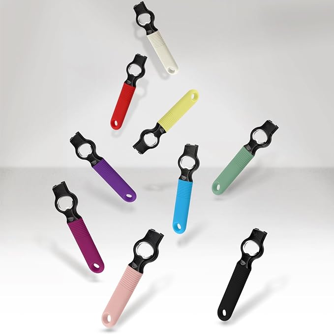 2-Pack Magnetic Beer Bottle Opener & Soda Can Opener, 2-in-1 Bottle Opener and Can Tab Opener Tool for Bartender, Long Nails, Arthritis, Seniors, Silicone Handle with Build in Magnet - Aqua