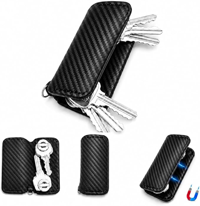 Key Organizer Compact Key Holder Leather Keychain Minimalist key case key holder for keychain Secures 2-8 Keys