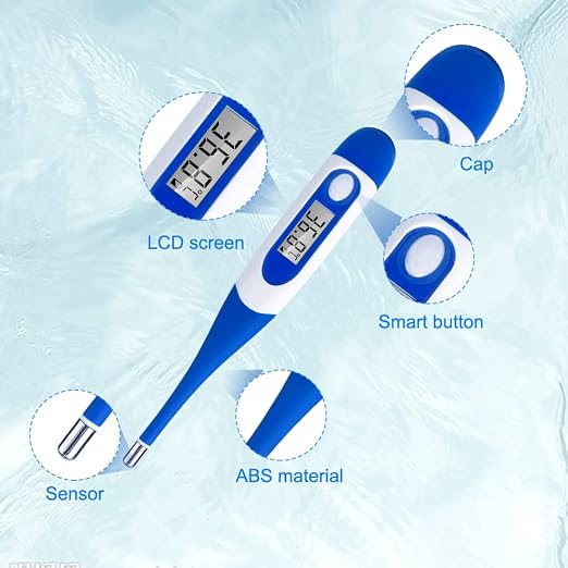 Berrcom Digital Thermometer for Adults, Oral and Underarm Thermometer for Baby and Kids Medical Thermometer with Fever Alarm Rectal Thermometer with Soft Tips | Medical Thermometer with Fever Alarm, Underarm for Baby, Adults, Body Temperature, C/F Swit...